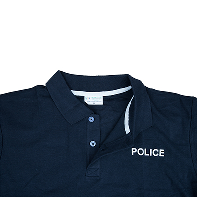 파란색 경찰 유니폼 폴로 셔츠 Puttoned Placket